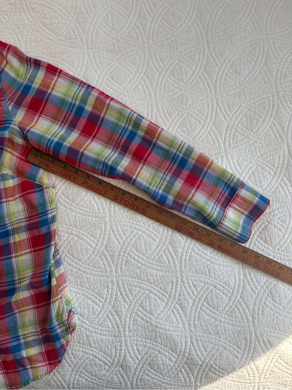 Ralph Lauren 1X Plaid Cotton Button-Up Shirt - Picture 6 of 7